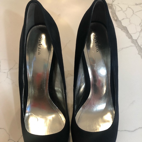 Style & Co Navy Open-Toe High Heel - Picture 5 of 7